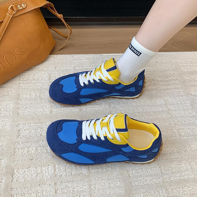 Color Matching Soft Sole 2025 Spring and Summer Versatile Forrest Gump Shoes Women's Training Shoes Casual Shoes Soft Leather New Breathable Sports