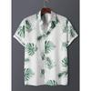 Hawaiian Color Coconut Tree Print Lapel Fashion Men's Shirt 2026 Men's Seaside Resort Casual Style Men's Short-sleeved Shirt