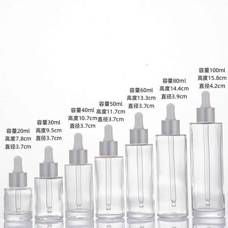 Frosted Glass Dropper Bottle 20-100ml, Straight Shoulder Essential Oil Serum Container for Skincare