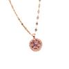 Purple Flower Zircon Necklace - Inspired by Douyin Influencers, High-End Rotating Clavicle Chain for Women