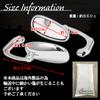 TIGRE BLANC Oval Ballen Mirror Motorcycle General Purpose Side Mirror Clear Lens 8mm 10mm Left and Right Set Matte Black