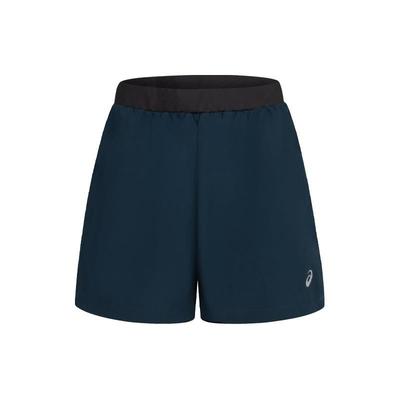 Woven Reflective Sheer Elastic Sports Shorts Women Shorts Dark-Blue 2012C672-401