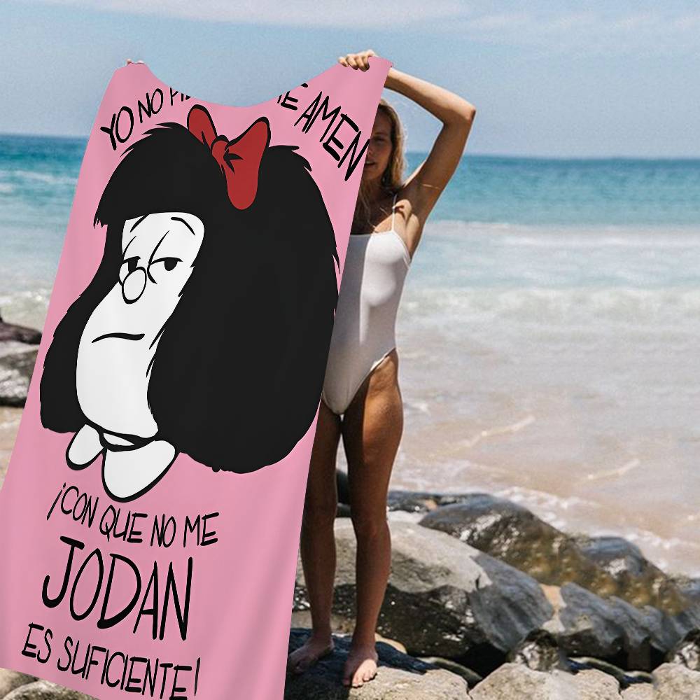 Cute Cartoon M-Mafalda Bath Towel Microfiber Soft Water Absorbing Breathable For Girl Kids Decorative Cartoon Beach Towel