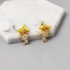 Japan And Korea Romantic Tetragonal Star Glossy Zircon Stud Earrings Design Geometric Earrings Women