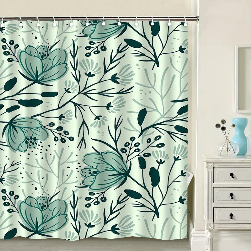 Colored Heart Washable Dirt-Resistant Shower Curtain Shower Head Waterproof Polyester Bath Curtain For Home Decor Accessories