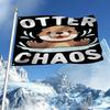 1pc Multi-size Optional Otter Lover, Otter Spirit Animal, Otter Flag, Canvas Banner 2 Metal Buttonholes, Polyester Material, Winter Decoration, Winter
