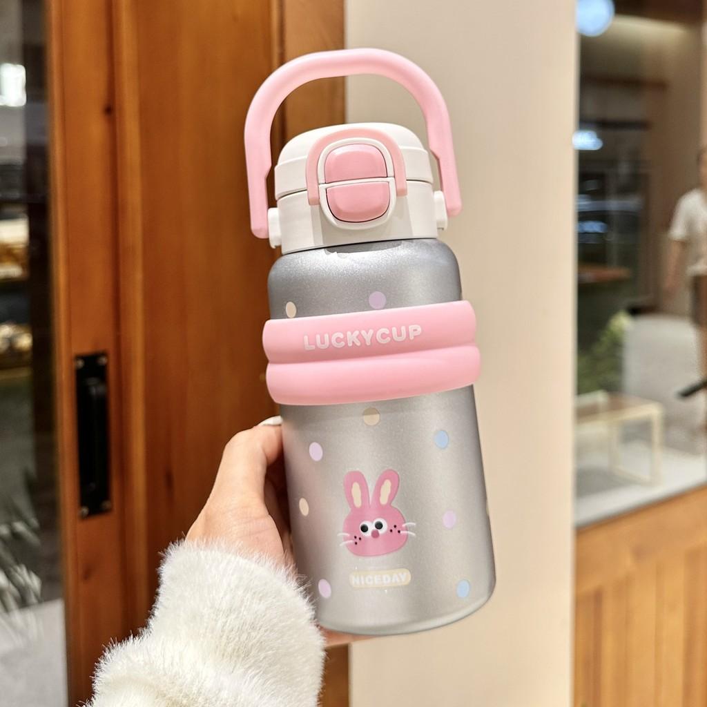 Kids Cartoon Stainless Steel Insulated Cup With Handle For Children And Students