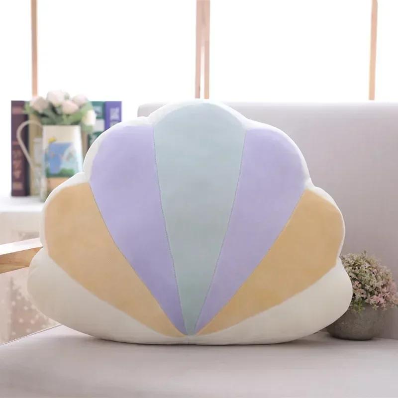 Nordic style pillow bedside rainbow moon star shell cushion pillow stuffed PP cotton toy Children girl plush dolls gift toys