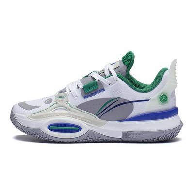 Li Ning All City 10 Trendy Versatile Non-Slip Shock Absorption Low-Top Kids Basketball Shoes Kids Basketball Shoes White YKBS060-9