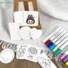 Painting Kit with 10 Foam Paint Paper 12 Markers,3D Stereo Foam Texture DIY Handmade Painting Blank Drawing Board