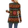 Camicia da donna casual a maniche lunghe a tinta unita da donna con scollo a V