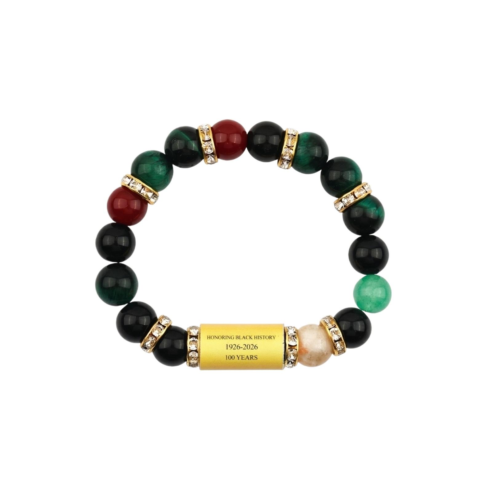 

Black Centennial Commemorative Bracelet Jade Marrow Tube Drill Ring Bracelet One Size чёрный