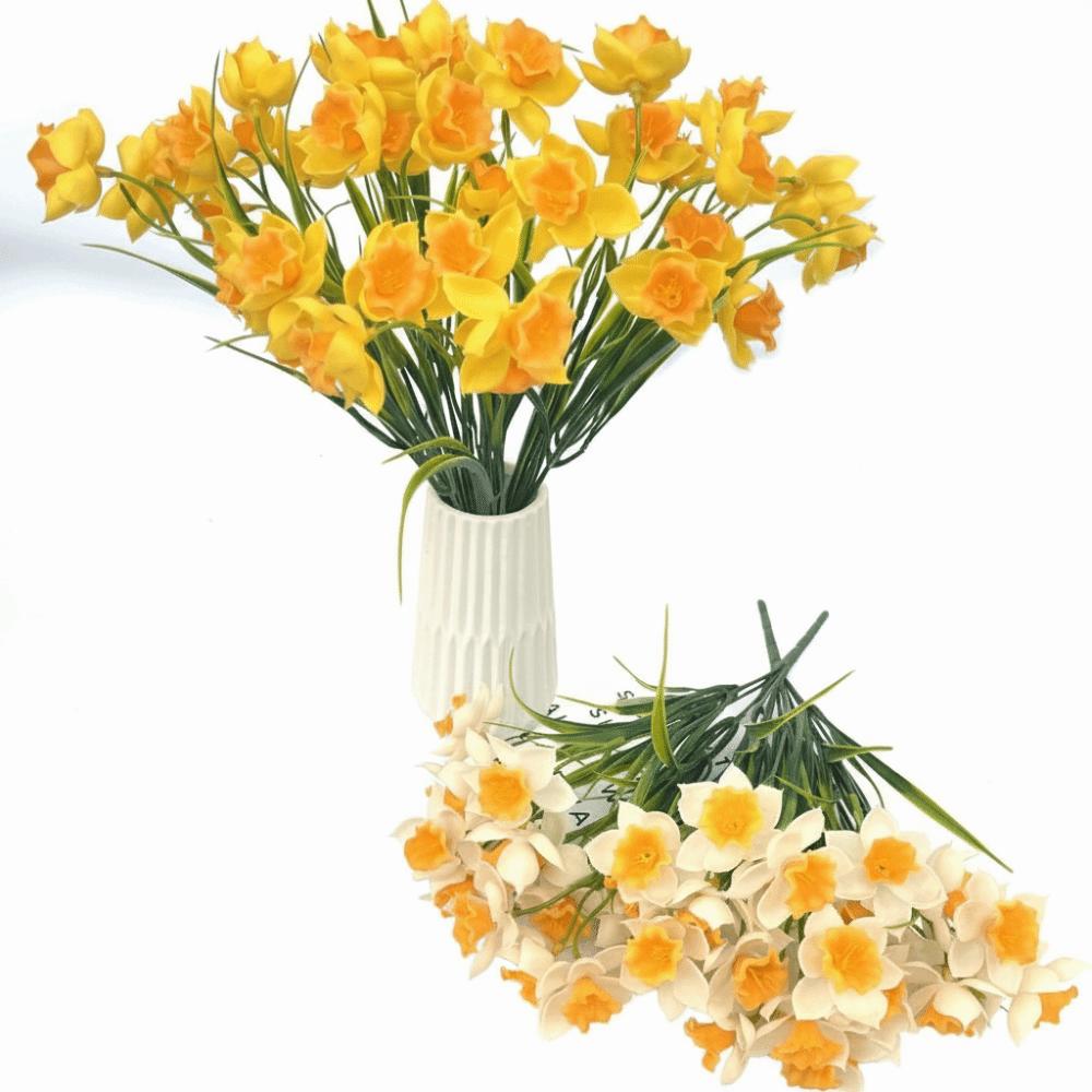 DIY Florale Künstliche Narzissen Herbstdeko Realistische Narzissen Künstliche Blumen Weiche Simulationsblumen Valentinstagsgeschenk