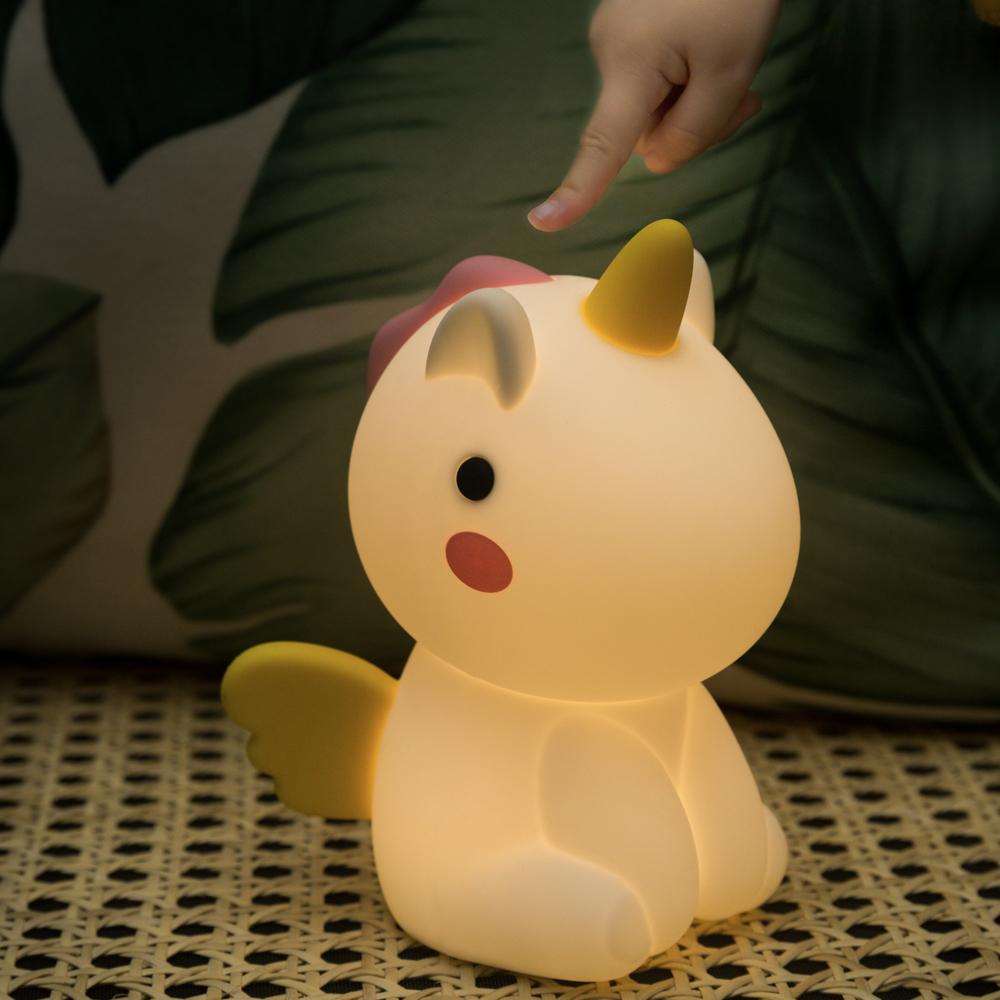 Bedroom Children's Sleep Light Cartoon Lamps, Silicone Bedside Lamp Charging Induction Table Lamp LED Small Night Lamp