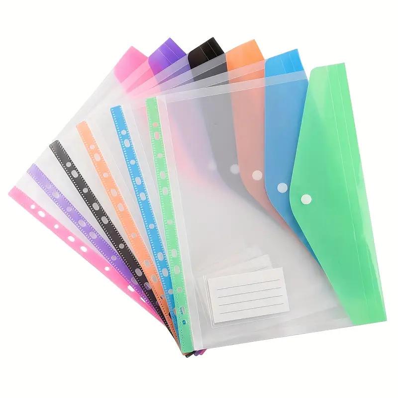 A4 11-Hole Vertical Loose-Leaf Document Bag with Colored Labels