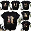 Timeless A B C D E English Alphabet Print T Shirt Women New Couples Lovers FeUnisex TShirt Harajuku Casual Black Tops Tshirts