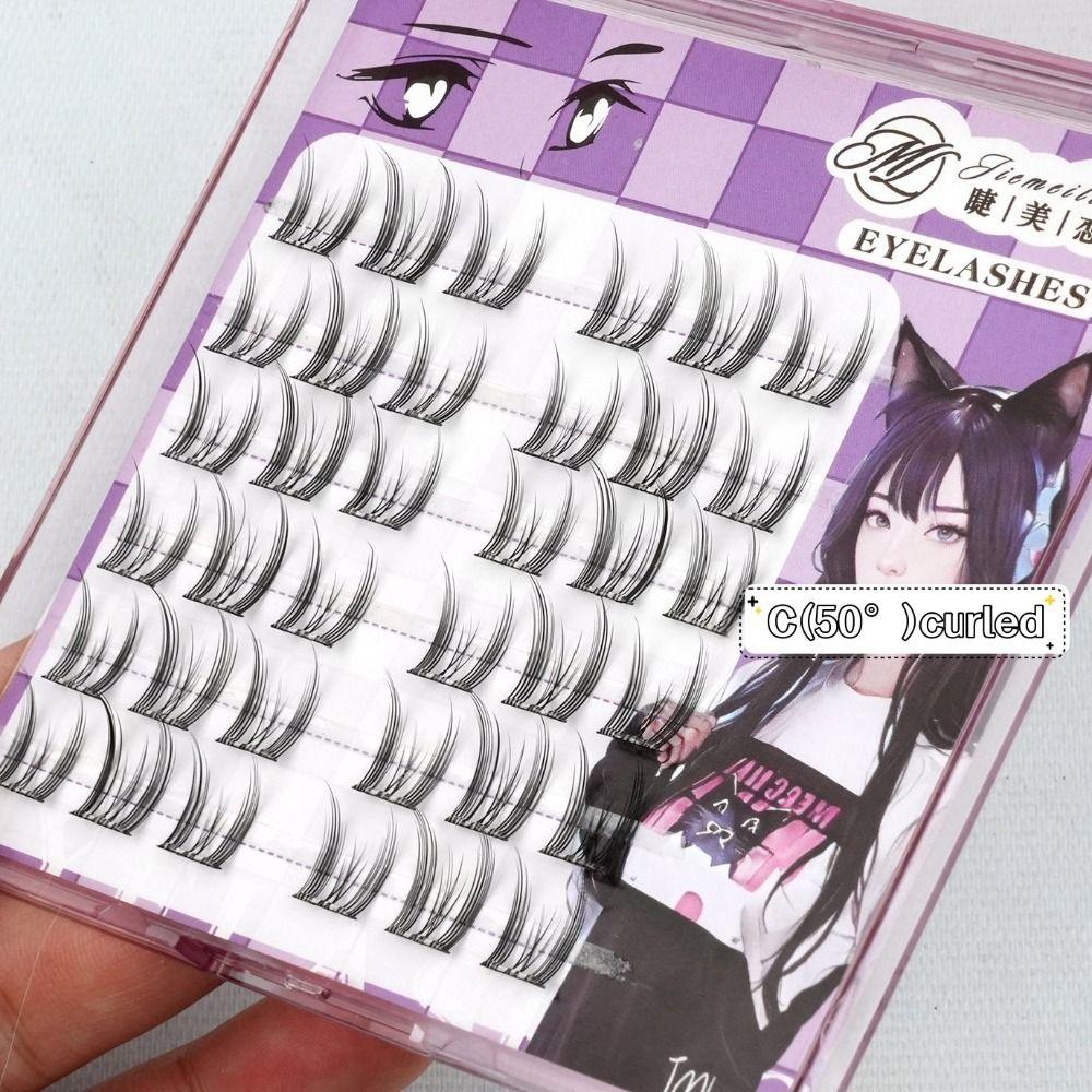 Comic Eye Glue Free Fake Eyelashes Curled Cluster False Lashes Individual Fake Eyelashes  Make Up