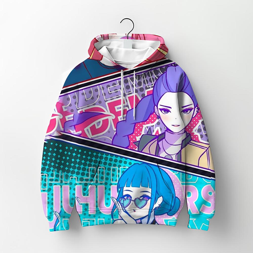 Y2K KPop Demon Hunters Hoodies Teenage Girls Boys Rumi KPop Demon Hunters Hoody Autumn Casual Long Sleeve Children's Clothing