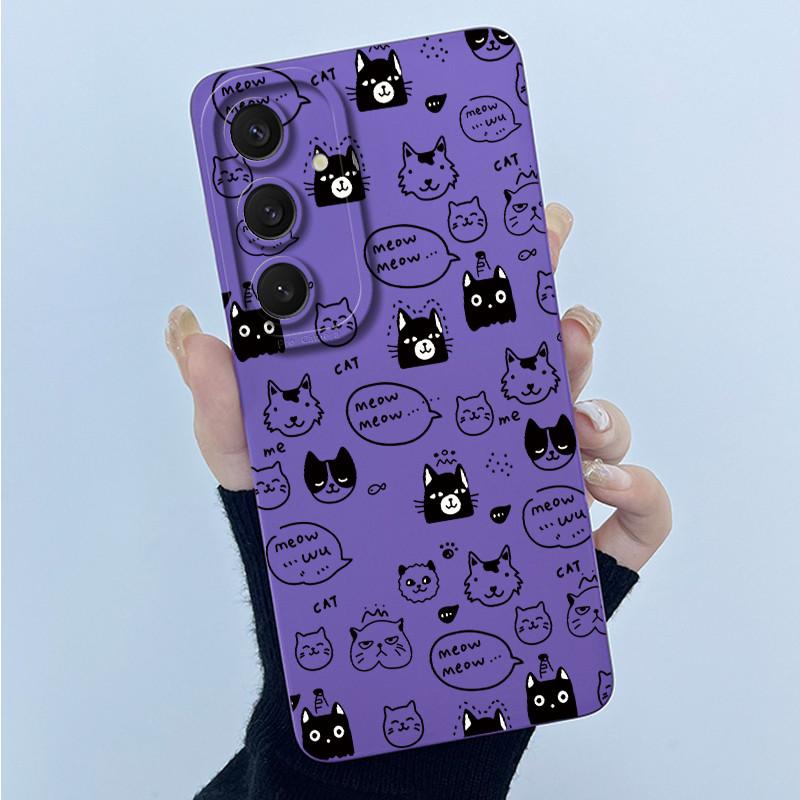 Funny Cool Cat Dog Silicone Phone Case For Samsung Galaxy A16 A26 A36 A56 5G Bumper Matte Protective Soft Back Cover Shell Capas