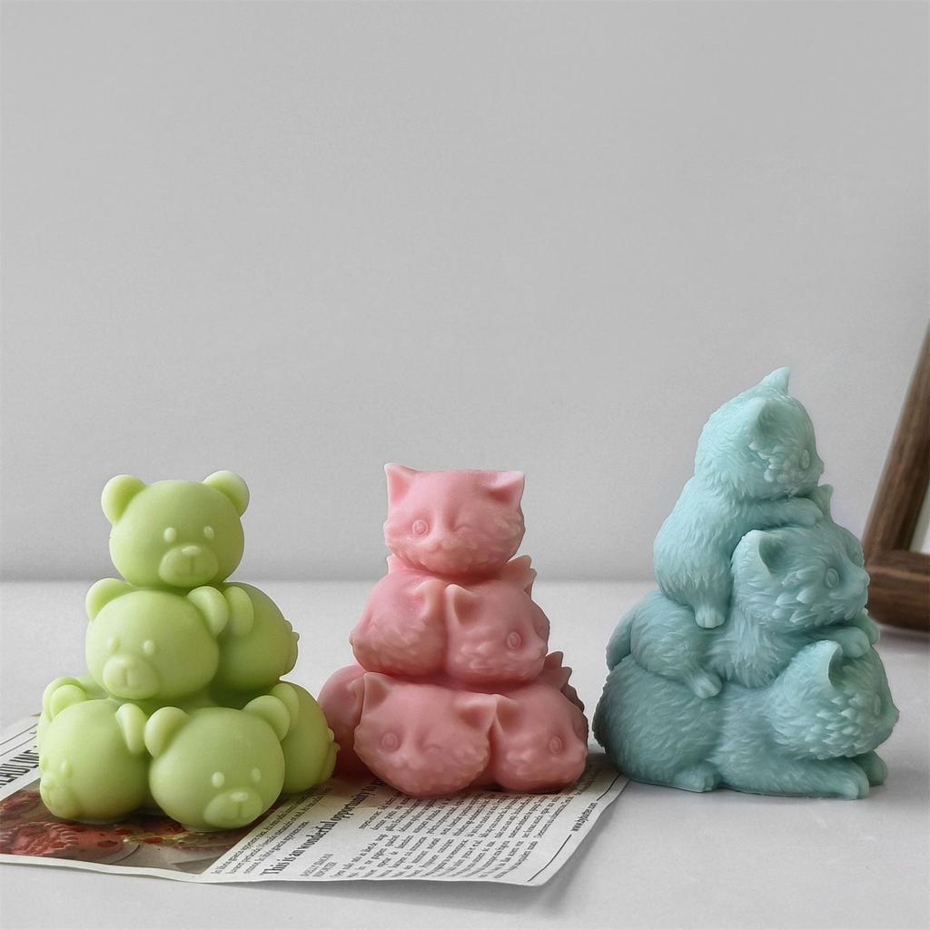 Flexible Silicone Molds for Unique Candles Handmade Aromatherapy Candle Silicone Mold in 3D Animal Shape for Gift Making