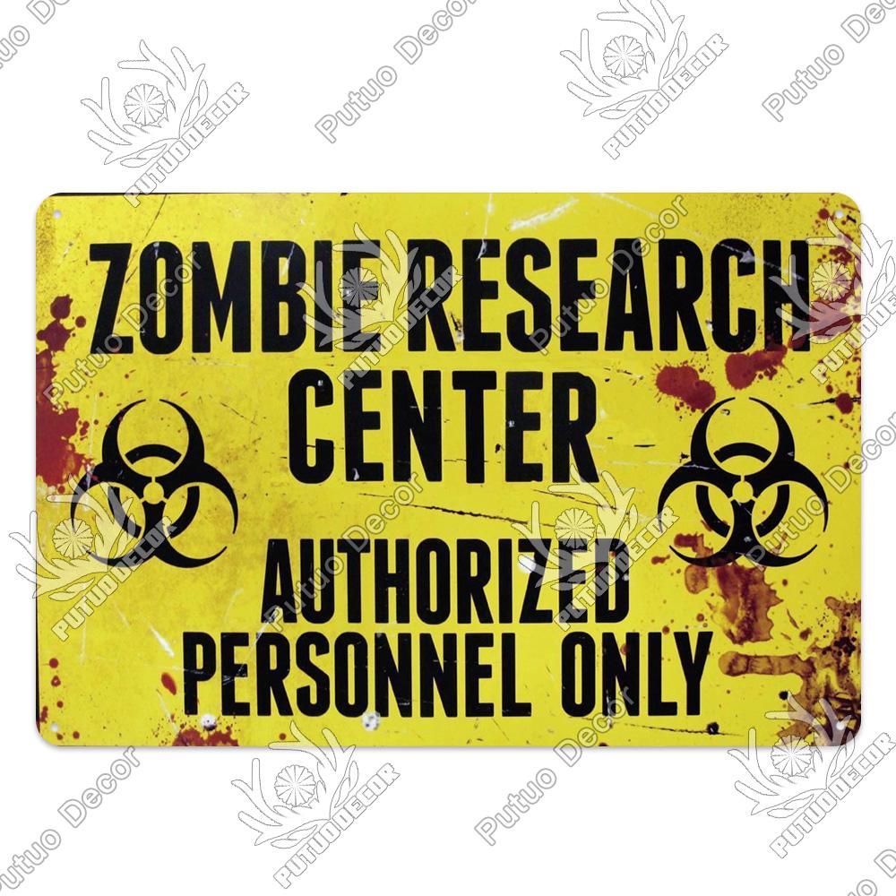Decor Zombie Vintage Tin Sign Plaque Metal Plate Retro Posters Wall Decor for Bar Pub Club Man Cave Art Painting