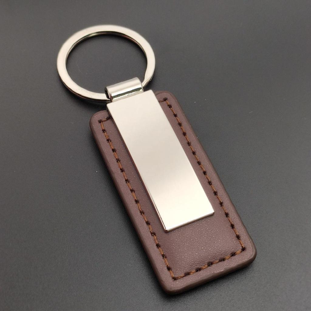 Metal Tokalı Erkek Dikdörtgen Deri Anahtarlık - Araba Hediyesi Anahtarlık