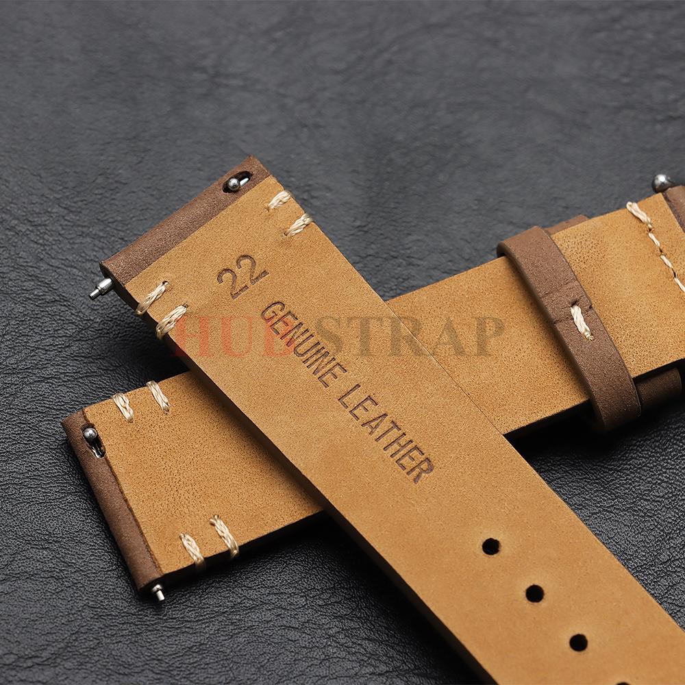 20mm 22mm Quick Release Vintage Matte Soft Suede Leather Strap Brown Watch Bands Calfskin Bracelet Women Men Watch Accessories