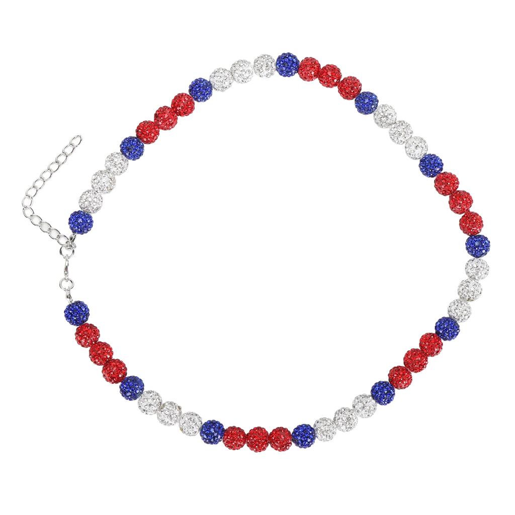 Baseball Necklace Rhinestone Unisex Baseballer Inspired Colorful Beaded Necklace for Baseball