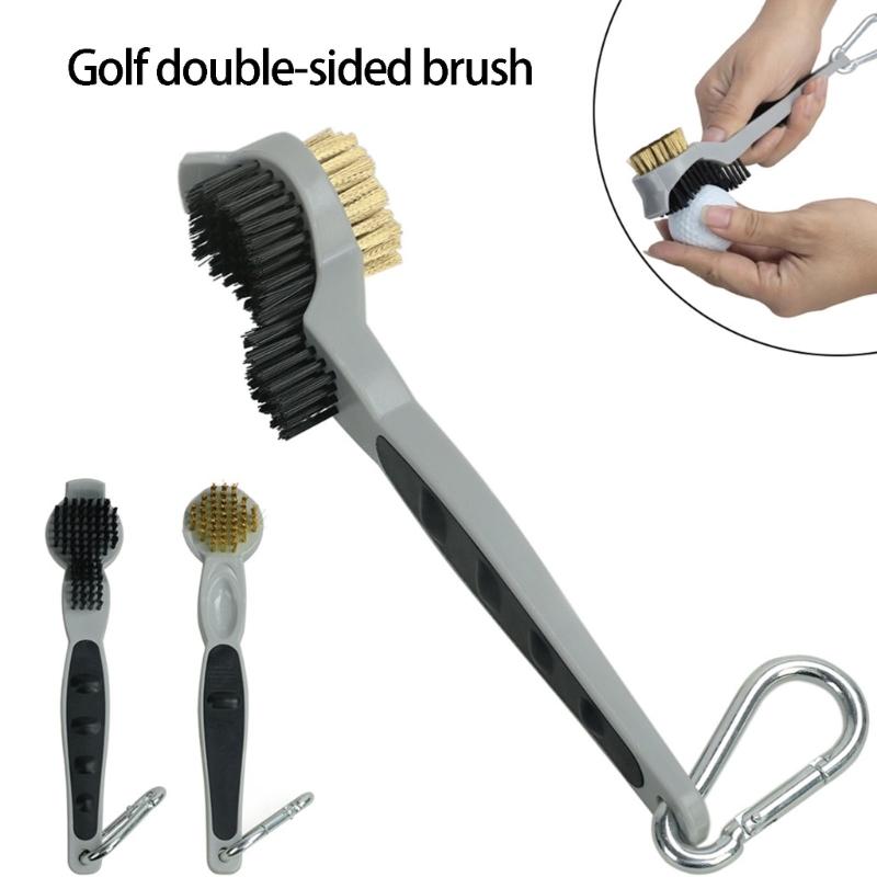 Double Sided Golf Club Cleaner Brush With Nylon And Metal Bristles Golf Cleaning Brush For Effective Grooves Cleaning