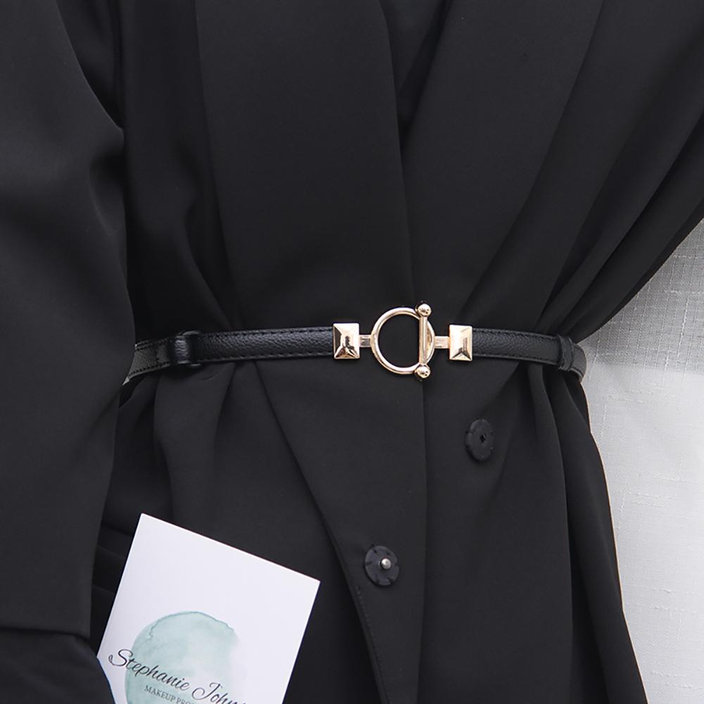 Personality Luxury Trouser Adjustable Dress Women Waistband Waist Belt PU Belt Metal Hook Buckle