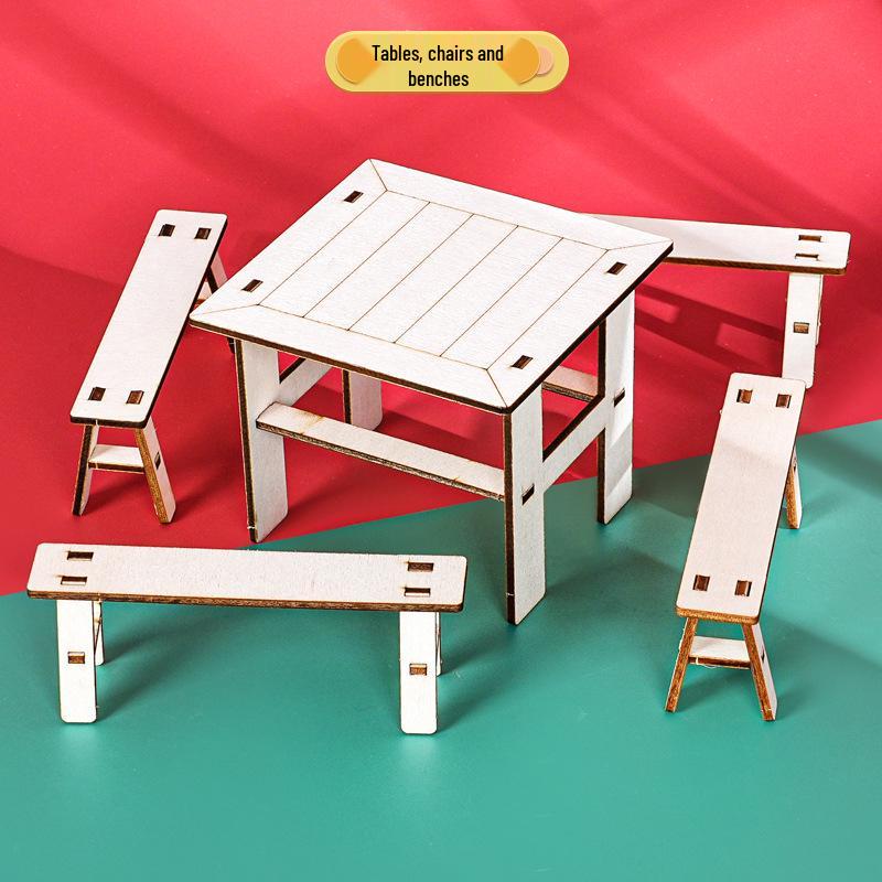 Children s DIY Science Experiment Table Set with Four Chairs for Kindergarten