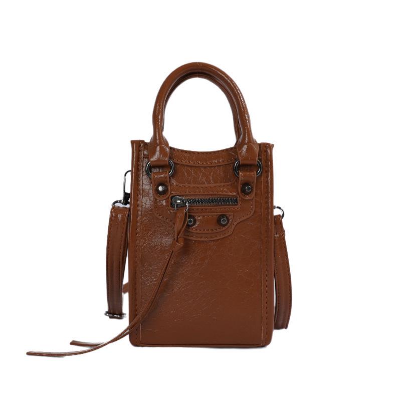 Trendy Rivet Motorcycle Crossbody Phone Bag - Unisex Small Niche Handbag