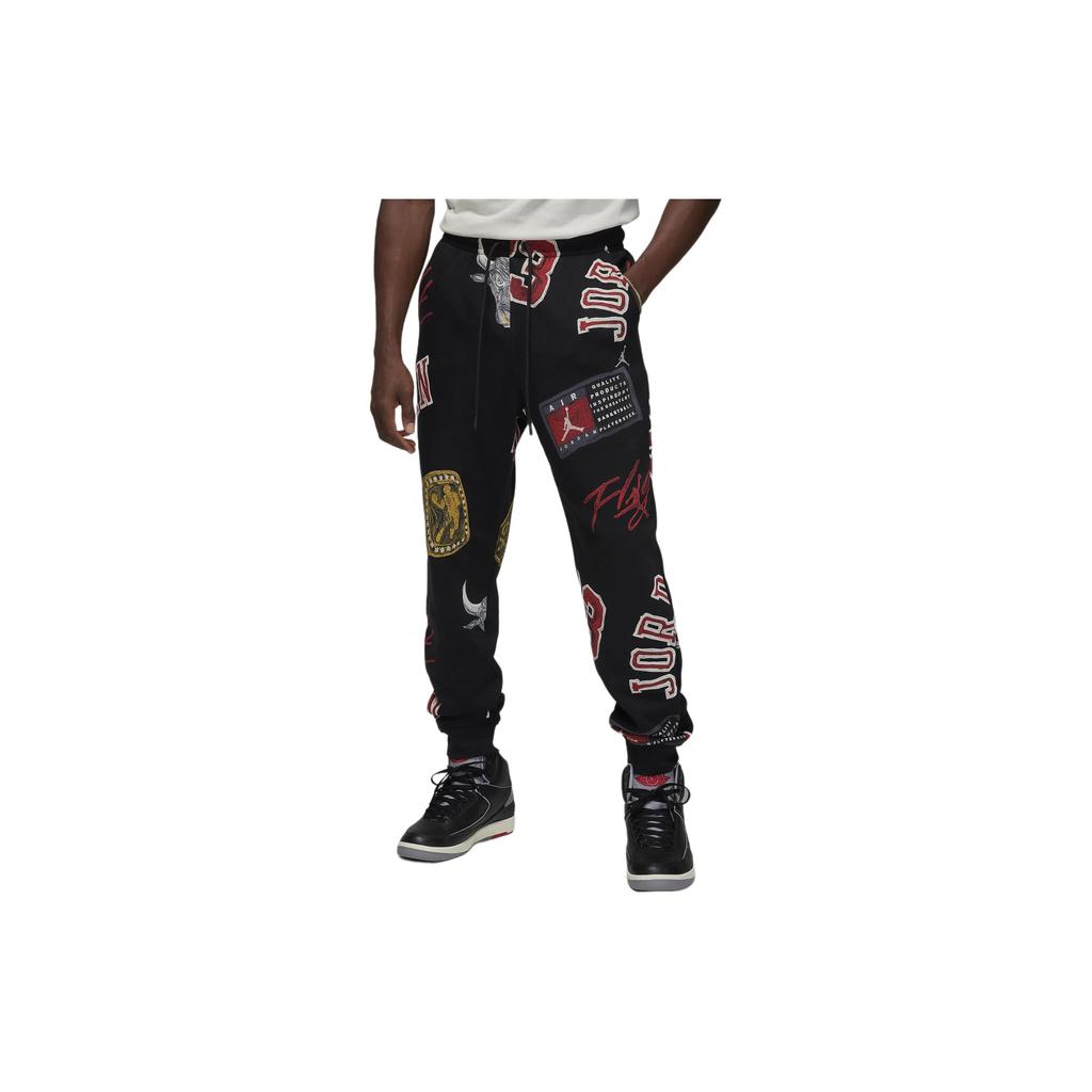 Jordan Brooklyn Fleece Mønstret Strikket Joggebukse med Snøring Herre Underdeler Svart FN4547-010