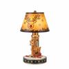 Premium Resin Christmas Resin Craft Light Hand-Painted Details Warm Soft LED Santa Reindeer Table Lamp Warm Light