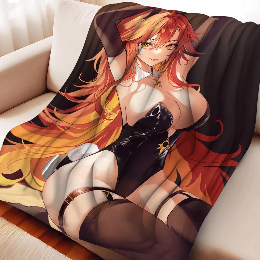 Cartoon Kitagawa Marin Furina Flannel Blanket Cover Warmth Soft Anime Blanket Multifunctional Decor Home Universal Blankets