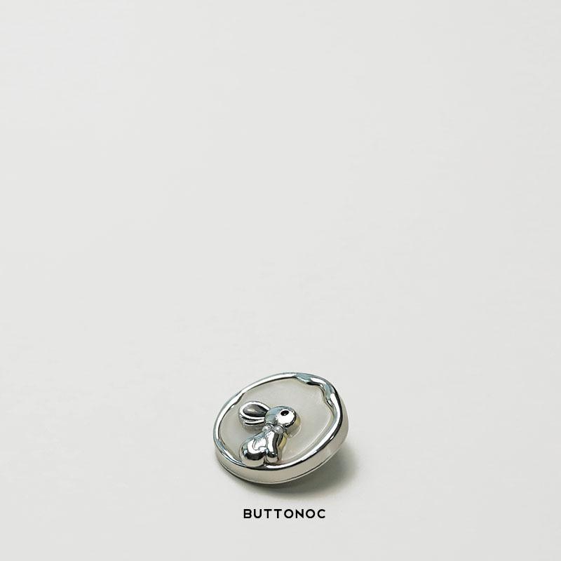 5Pcs Xiaoxiang Cute Wind Rabbit Metal Imitation Shell Buttons Blazer Fur Coat Sweater Decorative Buttons
