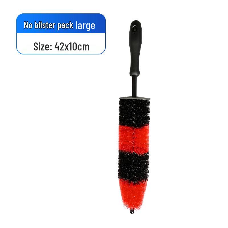 Long-Handled Bent Wheel & Tire Brush - Large Bristle Cleaning Tool for Car Wheels and Engine Interior