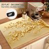 1Pcs Rubber Drying Mat With Leaf Stove Print For Coffee Shop Restaurant Kitchen Carpet Tableware Durable Diatom Mud Table Mat Pet Mat Coffeeware