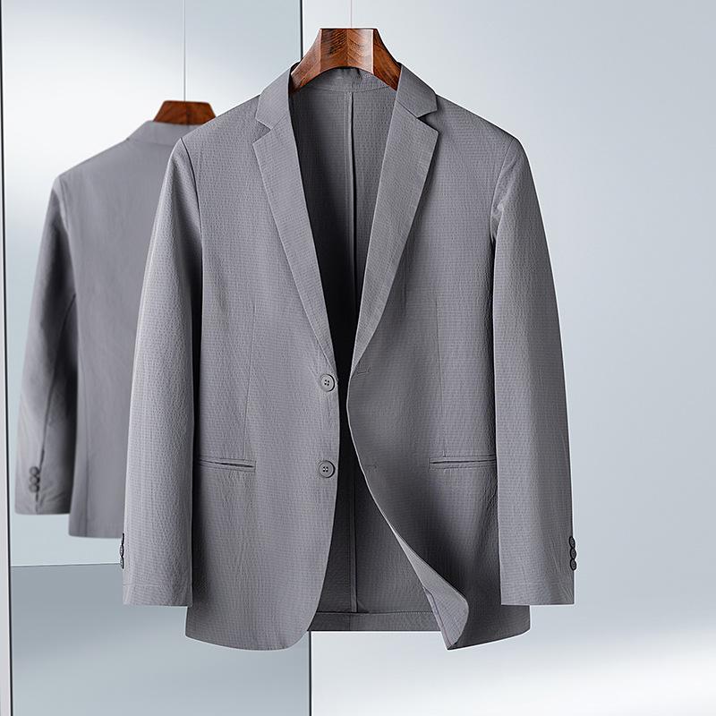 

Мужской повседневный костюм весна-осень микроэластичный легкий роскошный деловой однотонный молодежный однобортный однослойный пиджак 195