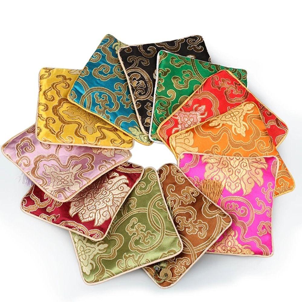 Jewelry Packaging Silk Jewelry Organizer Chinese Style Coin Purse Jewelry Storage Bag Brocade Pouch