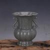 Song Dynasty Style Celadon Melon-Ribbed Double-Ear Vase Antique Imitation