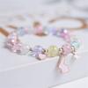 Girls First Day of School Bracelet Cute Friendship Princess Bracelet for Kids Cartoon Rabbit Unicorn Charms Jewelry Accessories