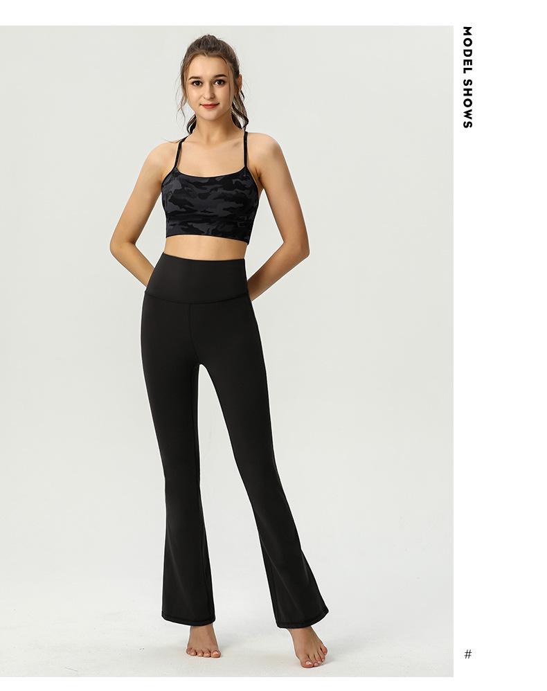 Uarun Women's Super High Waist Flare Yoga Pants - High Elastic, Nude Feel Running Tights