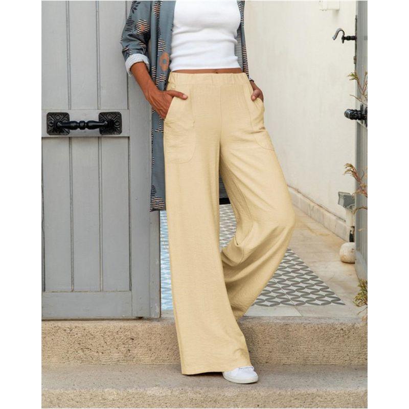 Fashion Women's Loose Pants Casual Ladies Trousers Drape Wide Leg Pants