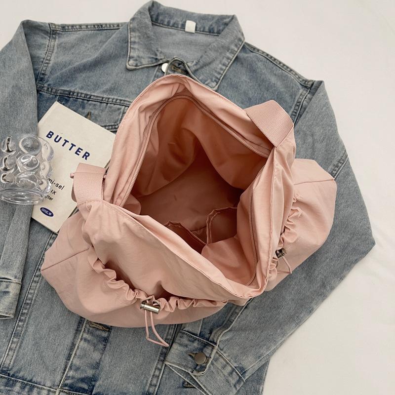 Τσάντα Ώμου με Κορδόνι Σύσφιξης Μονόχρωμη Γυναικεία Τσάντα Χιαστί Τσάντα Ταξιδιού