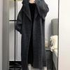 Women's Autumn Winter Knit Cardigan: Korean Style, Large Lapel, Mid-Length, Loose Fit, High-End Casual Sweater.