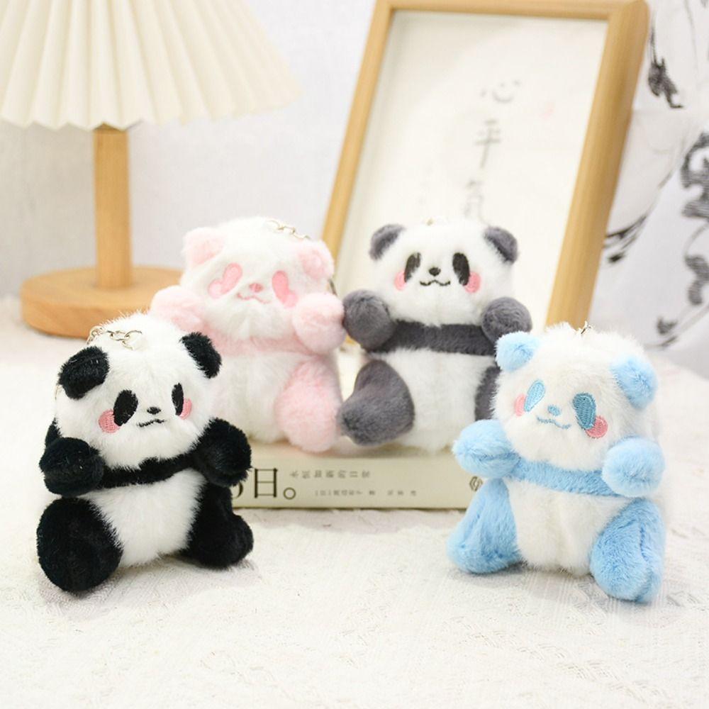 Stuffed Animals Small Panda Plush Doll Sitting Happy Panda Keyrings  Gift for Girls