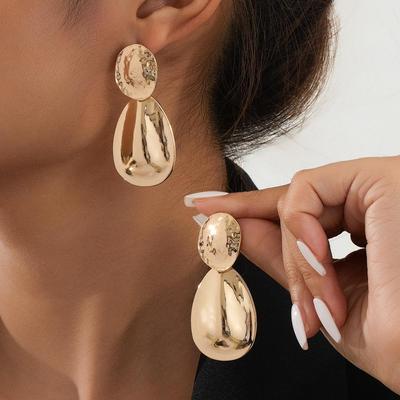 High-End European & American Water Drop Glossy Earrings: Exaggerated Style for Versatile Women's Party Looks