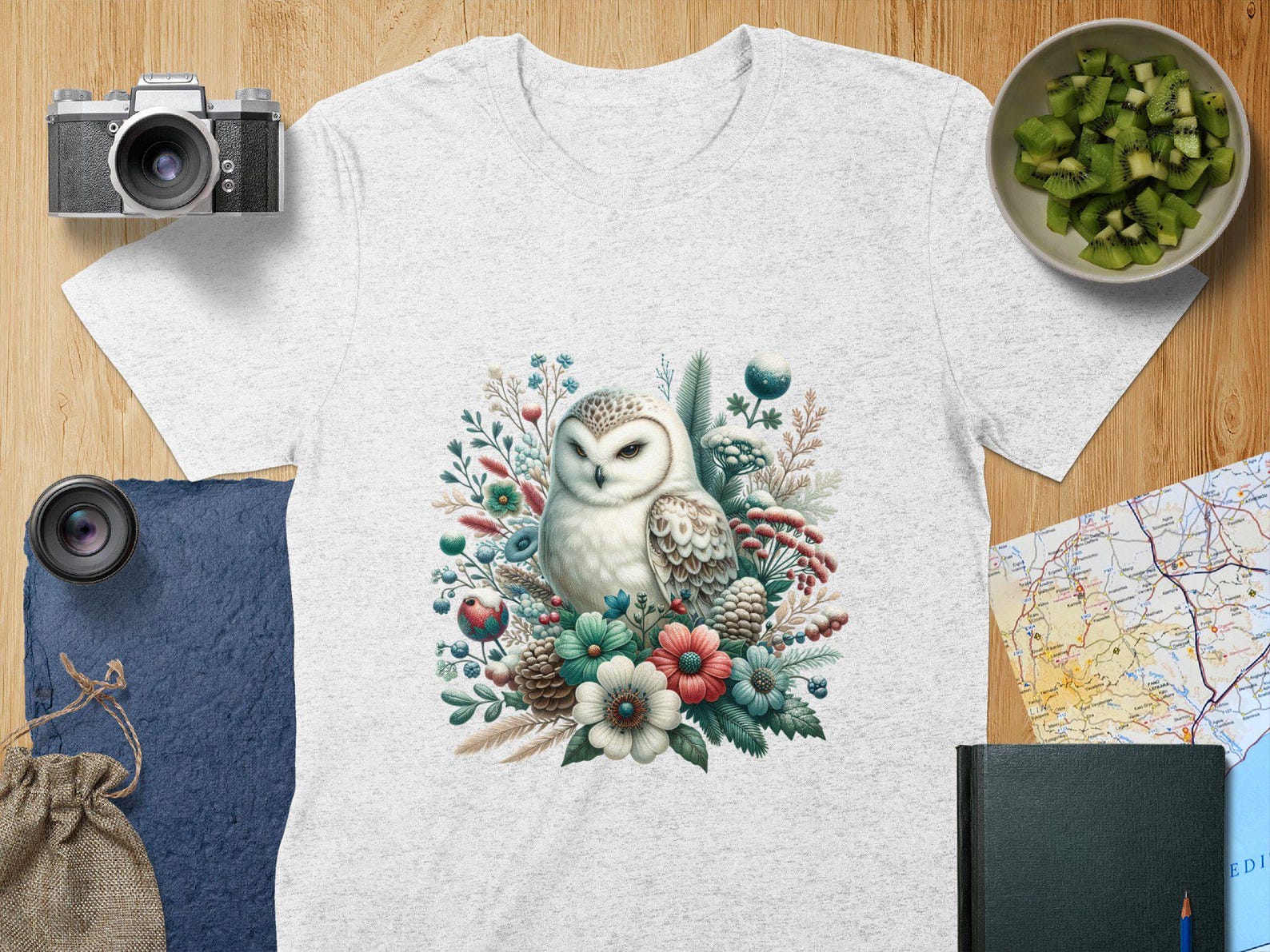 Snowy Owl Snowy Owl Winter Floral T Shirt Bird Lover Gift Beautiful Bird Watching Tee Owl Art Tee Shirt Nature Inspired 4XL