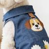 Dog Clothes for Small Medium Dogs Summer Denim Shirt with Leash Ring Soft Breathable Sweatshirt Sleeveless Pet Outfits
